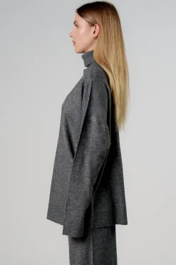 Discount Karo Kauer Turtleneck Knit Pullover Dark Grey