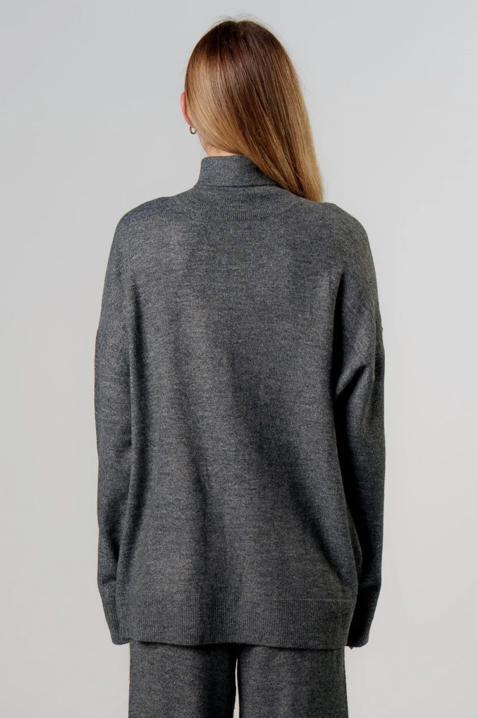 Discount Karo Kauer Turtleneck Knit Pullover Dark Grey