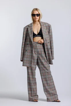 Discount Karo Kauer Wide Leg Pants Checkered