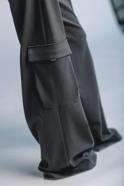 Outlet Karo Kauer Wide Leg Pants Dark Grey