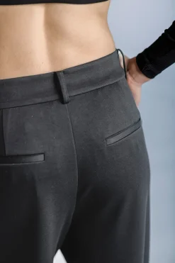 Outlet Karo Kauer Wide Leg Pants Dark Grey