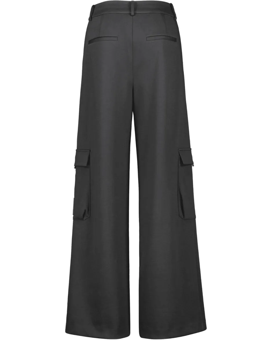 Outlet Karo Kauer Wide Leg Pants Dark Grey