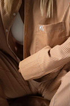 Clearance Karo Kauer Woven Blouse Camel