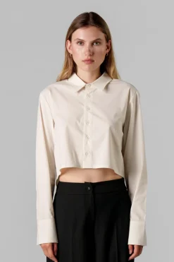 Fashion Karo Kauer Woven Blouse Cropped Creme