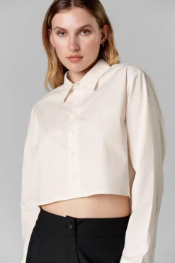 Fashion Karo Kauer Woven Blouse Cropped Creme