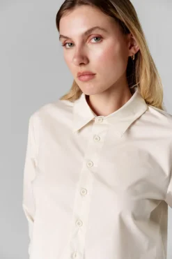 Fashion Karo Kauer Woven Blouse Cropped Creme