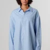 Clearance Karo Kauer Woven Blouse Striped Blue