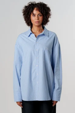 Clearance Karo Kauer Woven Blouse Striped Blue
