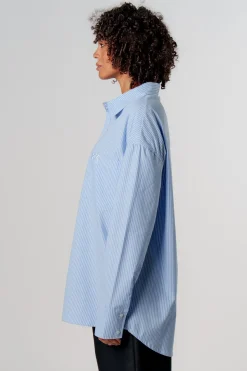 Clearance Karo Kauer Woven Blouse Striped Blue