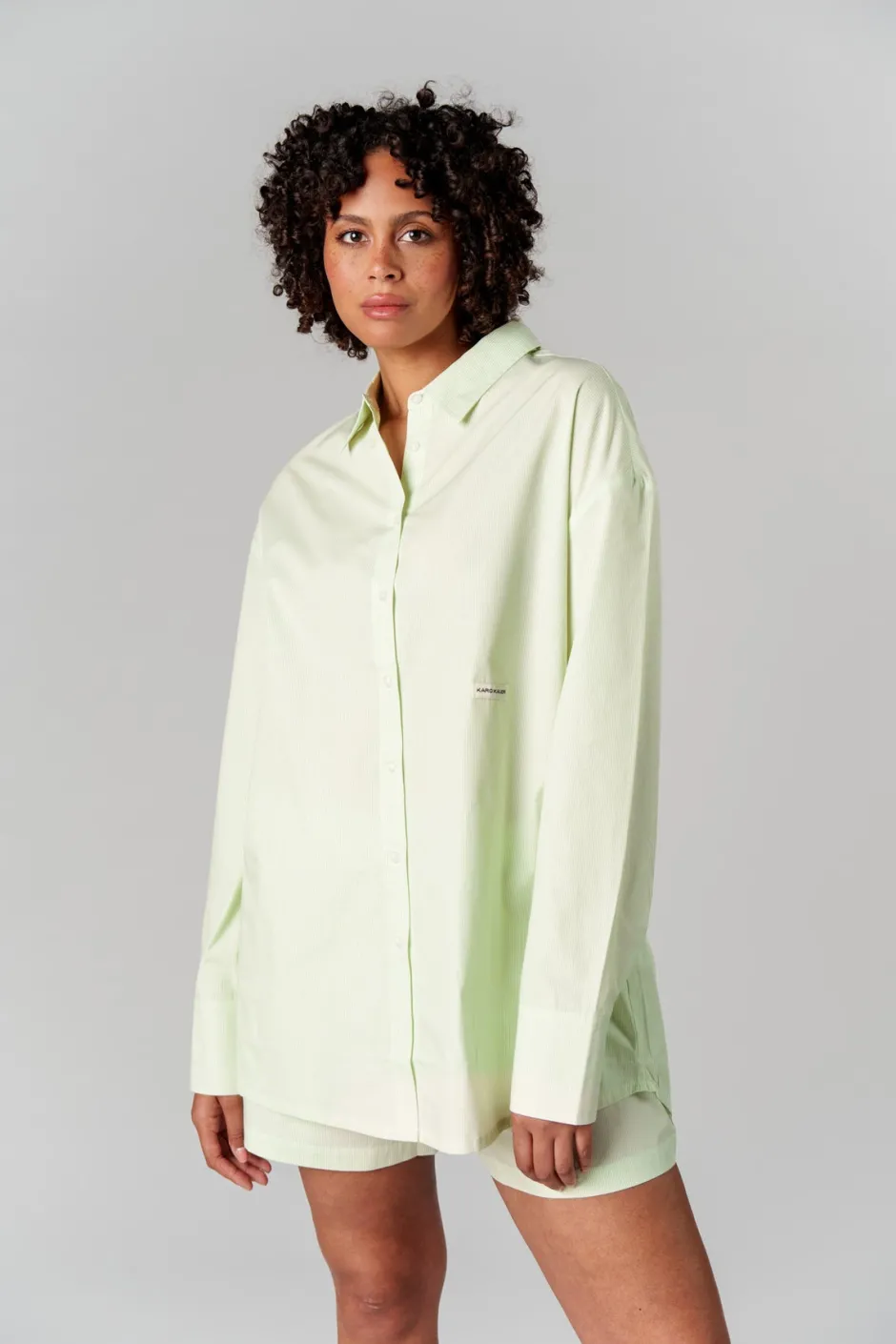 Discount Karo Kauer Woven Blouse Striped Matcha