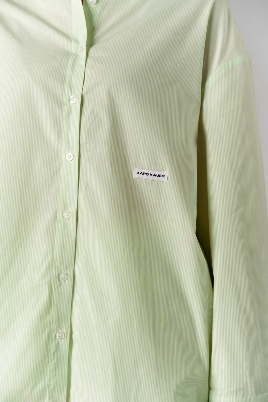 Discount Karo Kauer Woven Blouse Striped Matcha