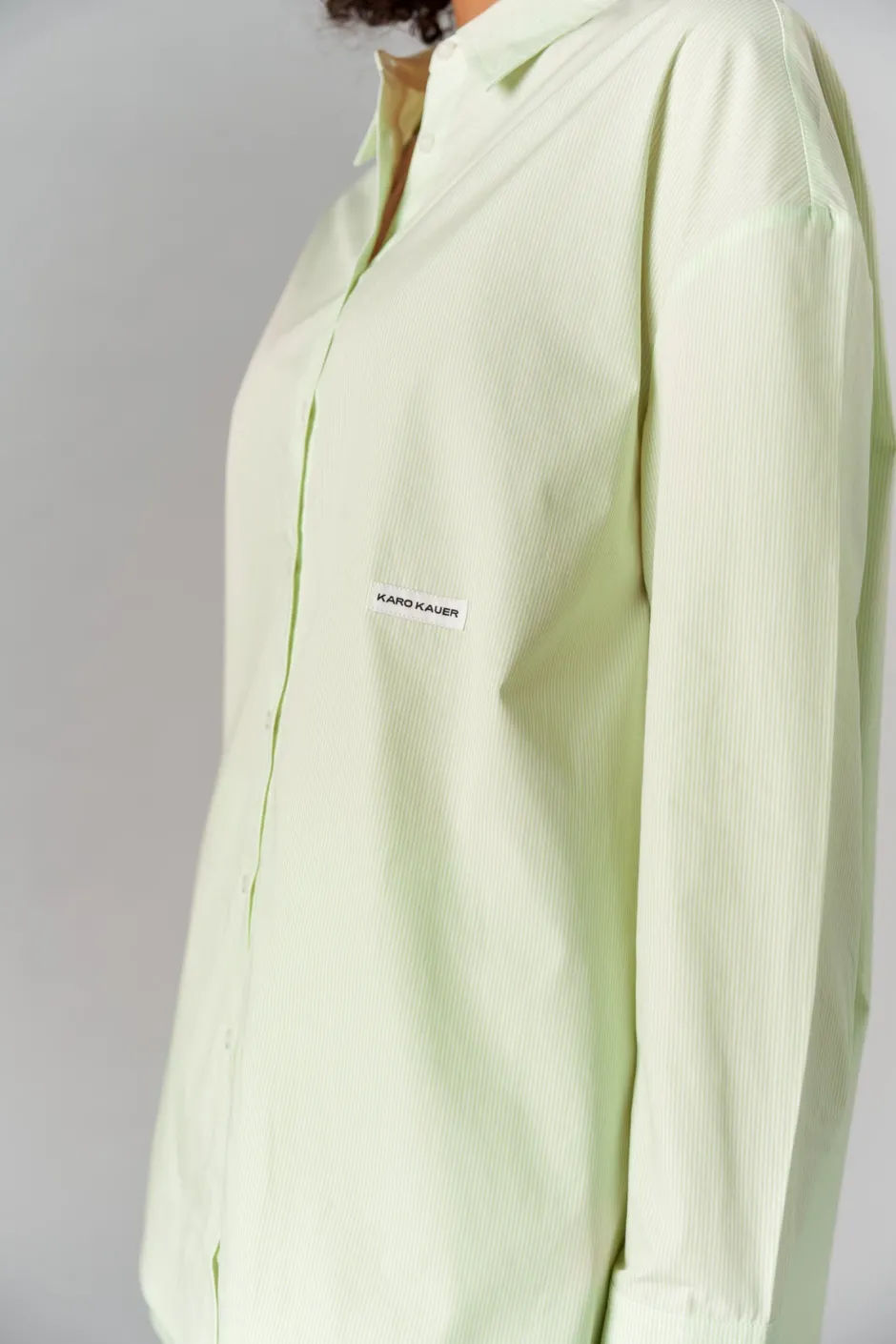 Discount Karo Kauer Woven Blouse Striped Matcha