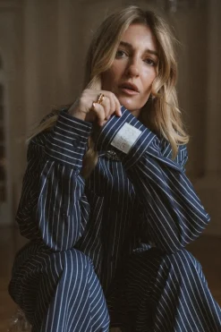 Sale Karo Kauer Woven Blouse Striped Navy