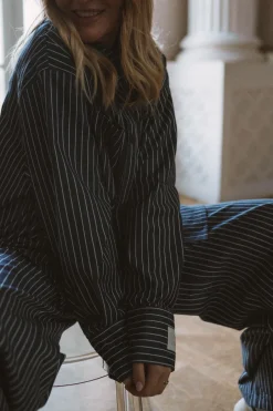 Sale Karo Kauer Woven Blouse Striped Navy