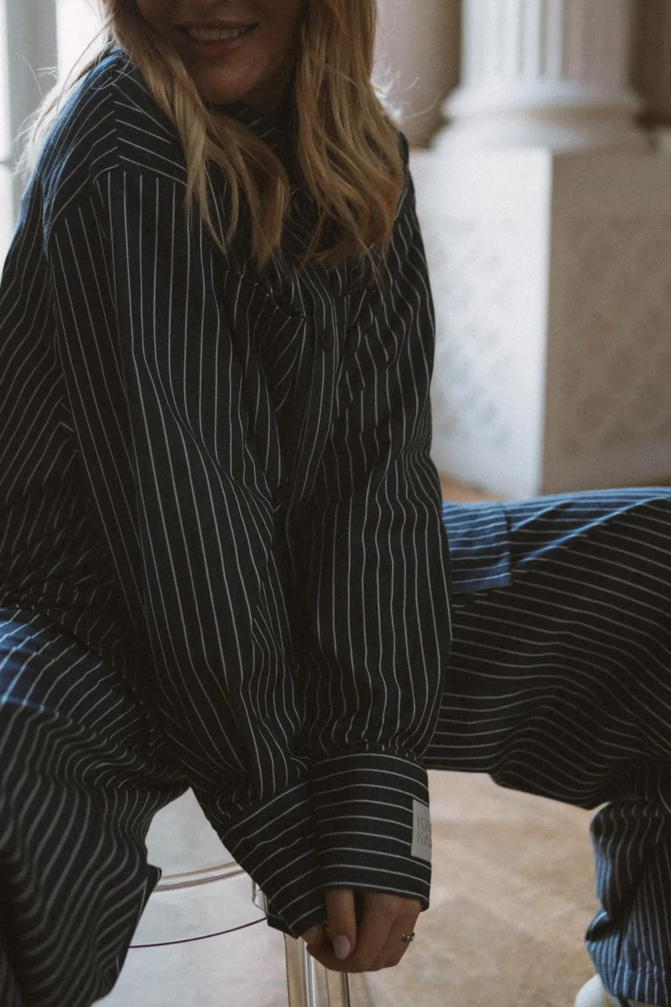 Sale Karo Kauer Woven Blouse Striped Navy