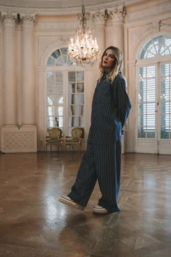 Sale Karo Kauer Woven Blouse Striped Navy