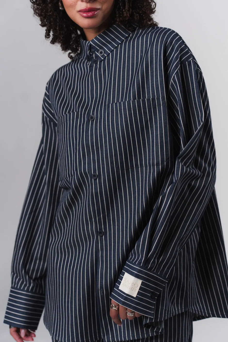 Sale Karo Kauer Woven Blouse Striped Navy