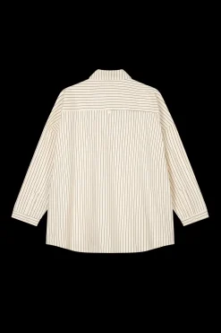 Outlet Karo Kauer Woven Blouse Striped white