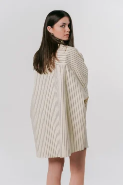 Outlet Karo Kauer Woven Blouse Striped white