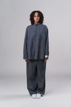 Clearance Karo Kauer Woven Pants Striped Navy