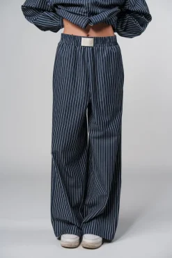 Clearance Karo Kauer Woven Pants Striped Navy