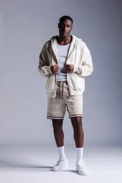 Online Karo Kauer Zipped Hoodie Beige