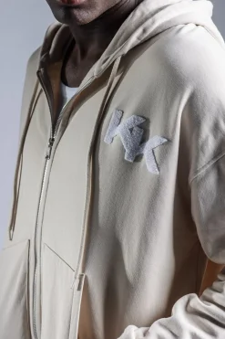 Online Karo Kauer Zipped Hoodie Beige