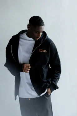 Hot Karo Kauer Zipped Hoodie Black 040