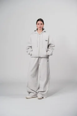 Online Karo Kauer Zipped Hoodie Light Grey